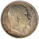 Silver One Rupee Coin of King Edward VII of Bombay Mint of 1906.