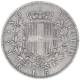 Silver Five Lire Coin of Vittorio Emanuele II of Italy.