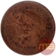 Copper One Eight Tanga Coin of Luiz I of Indo Portuguese.