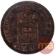 Bronze Half Tanga Coin of Carlos I of Portuguese Administration of Indo Portuguese.