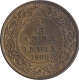 Bronze One Twelfth Anna Coin of King Edward VII of Calcutta Mint of 1909.