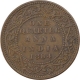 Copper One Quarter Anna Coin of Victoria Empress of Bombay Mint of 1884.