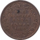 Copper One Quarter Anna Coin of Victoria Empress of Bombay Mint of 1886. 