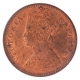 Copper One Quarter Anna Coin of Victoria Empress of Calcutta Mint of 1889.