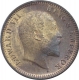 Bronze One Quarter Anna Coin of King Edward VII of Calcutta Mint of 1910.