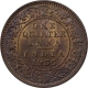 Copper One Quarter Anna Coin of King George V of Calcutta Mint of 1935.