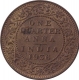 Copper One Quarter Anna Coin of King George V of Bombay Mint of 1936.