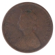 Copper Half Anna Coin of Victoria Empress of Bombay Mint of 1877.