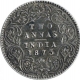 Silver Two Annas Coin of Victoria Queen of Calcutta Mint of 1875.