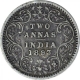 Silver Two Annas Coin of Victoria Empress of Bombay Mint of 1893.