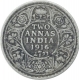 Silver Two Annas Coin of King George V of Calcutta Mint of 1916.