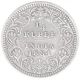 Silver One Quarter Rupee Coin of Victoria Empress of Calcutta Mint of 1884.