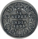 Silver Quarter Rupee Coin of Victoria Empress of Calcutta Mint of 1893.