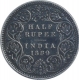 Silver Half Rupee Coin of Victoria Empress of Calcutta Mint of 1889.