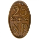 Brass Twenty Five Naya Paisa Cash Token of I.G. Mint.