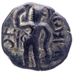 Copper Drachma Coin of Kanishka I of Kushan Dynasty of Urdhva Linga Shiva Type.