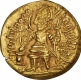 Gold Dinar Coin of Vasudeva I of Kushan Dynasty Oesho type.