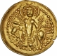 Gold Dinar Coin of Vasudeva I of Kushan Dynasty Oesho type.