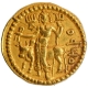 Gold Dinar Coin of Vasudeva I of Kushan Dynasy of Oesho type.