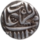 Silver Quarter Rupee Coin of Coin of Akbar of Mulher Mint.