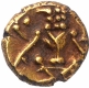 Gold Fanam Coin of Krishnaraja Wadiyar III of Mysore state.