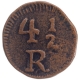 Copper Four and Half Reis Coin of Maria II of Goa of Indo Portuguese.