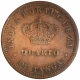 Copper One Quarter Tanga Coin of Luiz I of Indo Portuguese.