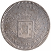 Silver One Eighth Rupia Coin of Luiz I of India Portuguese.