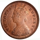 Copper Half Pice Coin of Victoria Empress of Calcutta Mint of 1886.