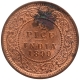 Copper Half Pice Coin of Victoria Empress of Calcutta Mint of 1899.