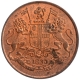 Copper One Quarter Anna Coin of East India Company of Bombay Mint of 1835.