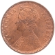 Copper One Quarter Anna Coin of Victoria Empress of Calcutta Mint of 1880.