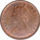 Copper One Quarter Anna Coin of Victoria Empress of Calcutta Mint of 1882.