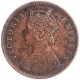 Copper One Quarter Anna Coin of Victoria Empress of Bombay Mint of 1887.