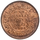 Bronze One Quarter Anna Coin of King Edward VII of Calcutta Mint of 1908.