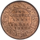 Copper One Quarter Anna Coin of King George V of Calcutta Mint of 1913.