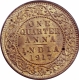 Copper One Quarter Anna Coin of King George V of Calcutta Mint of 1917.