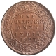 Copper One Quarter Anna Coin of King George V of Calcutta Mint of 1927.