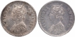 Silver Two Annas Coins of Victoria Empress of Bombay Mint of 1877.