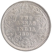 Silver Two Annas Coin of Victoria Empress of Bombay Mint of 1890.