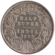 Silver Half Rupee Coin of Victoria Empress of Calcutta Mint of 1899.