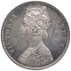 Silver One Rupee Coin of Victoria Queen of Bombay Mint of 1862.