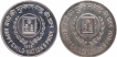 Set of Two Silver Coins of Ten Rupees and Fifty Rupees Coins of Republic India.