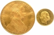 Gold Ducat and Four Ducats Coins of Francis Joseph I of Austria.