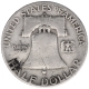 Silver Half Dollar Coin of Franklin of USA.