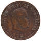 Bronze One Eighth Tanga Coin of Carlos I of Portuguese Administration of Indo Portuguese.