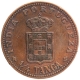 Bronze Quarter Tanga Coin of Carlos I of Portuguese Administration of Indo Portuguese.