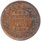 Bronze One Quarter Anna Coin of King Edward VII of Calcutta Mint of 1906.