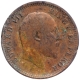 Bronze One Quarter Anna Coin of King Edward VII of Calcutta Mint of 1906.