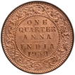 Copper One Quarter Anna Coin of King George V of Bombay Mint of 1930.